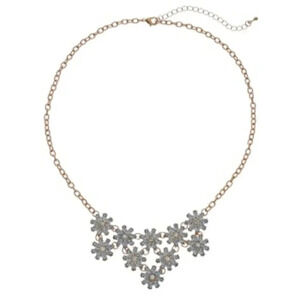 🆕 Mudd® Flower Gold & Sparkle Statement Necklace